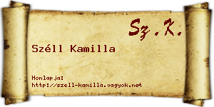 Széll Kamilla névjegykártya